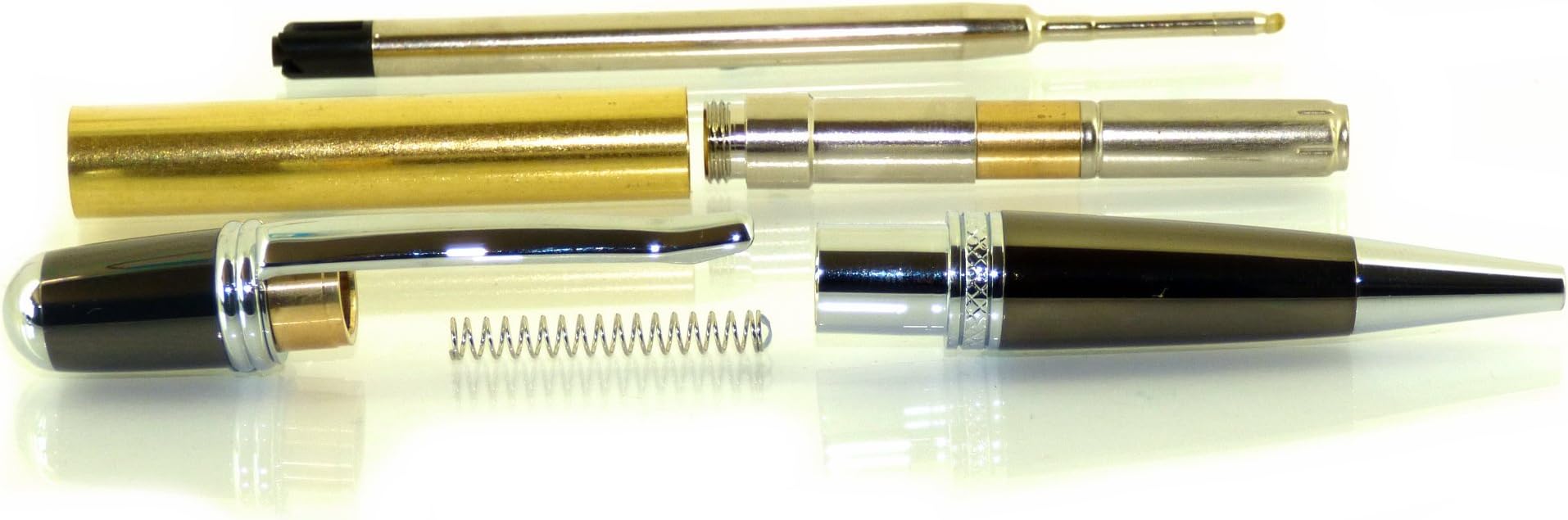 Sierra Pen Kit, Chrome & Gun Metal Finish, twist mechanism
