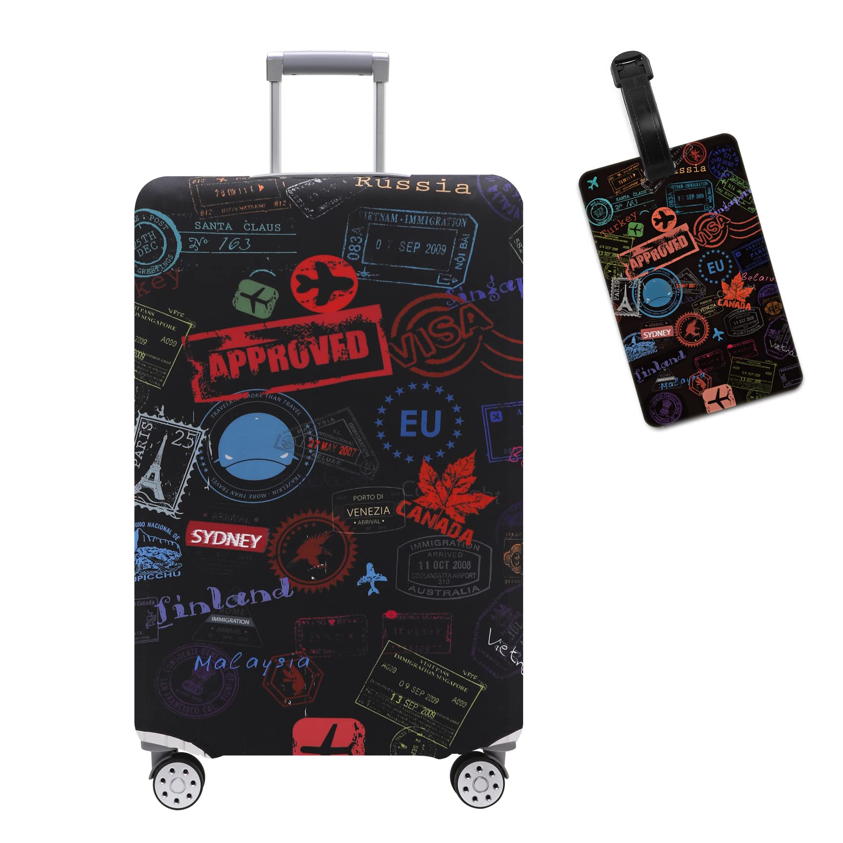Travelkin Luggage Covers With Tag For Suitcases Tsa Approved,Suitcase Covers Protector Fit 18-32 Inch Luggage XL(29-32inch suitcase)