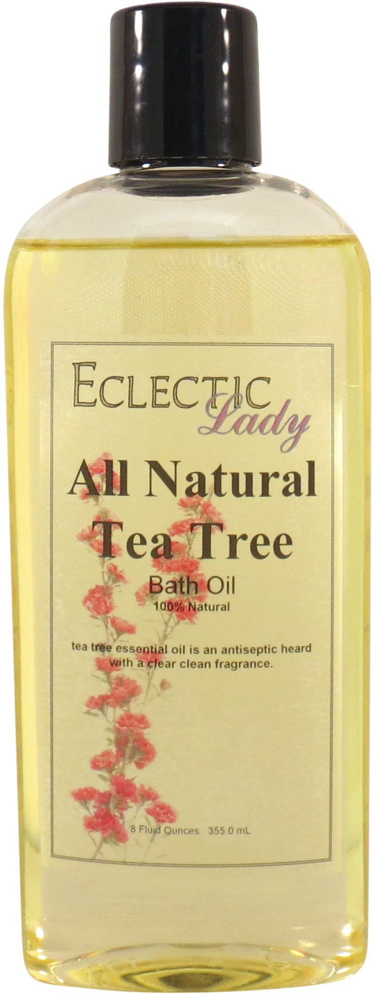 Tea Tree Bath Oil by Eclectic Lady - Scented Bath Oil - Relaxing & Moisturizing Bathing Oil - Fragrance Body Oil For Dry & Rough Sensitive Skin - Body Daily Nourishing Shower Oil (8 oz)