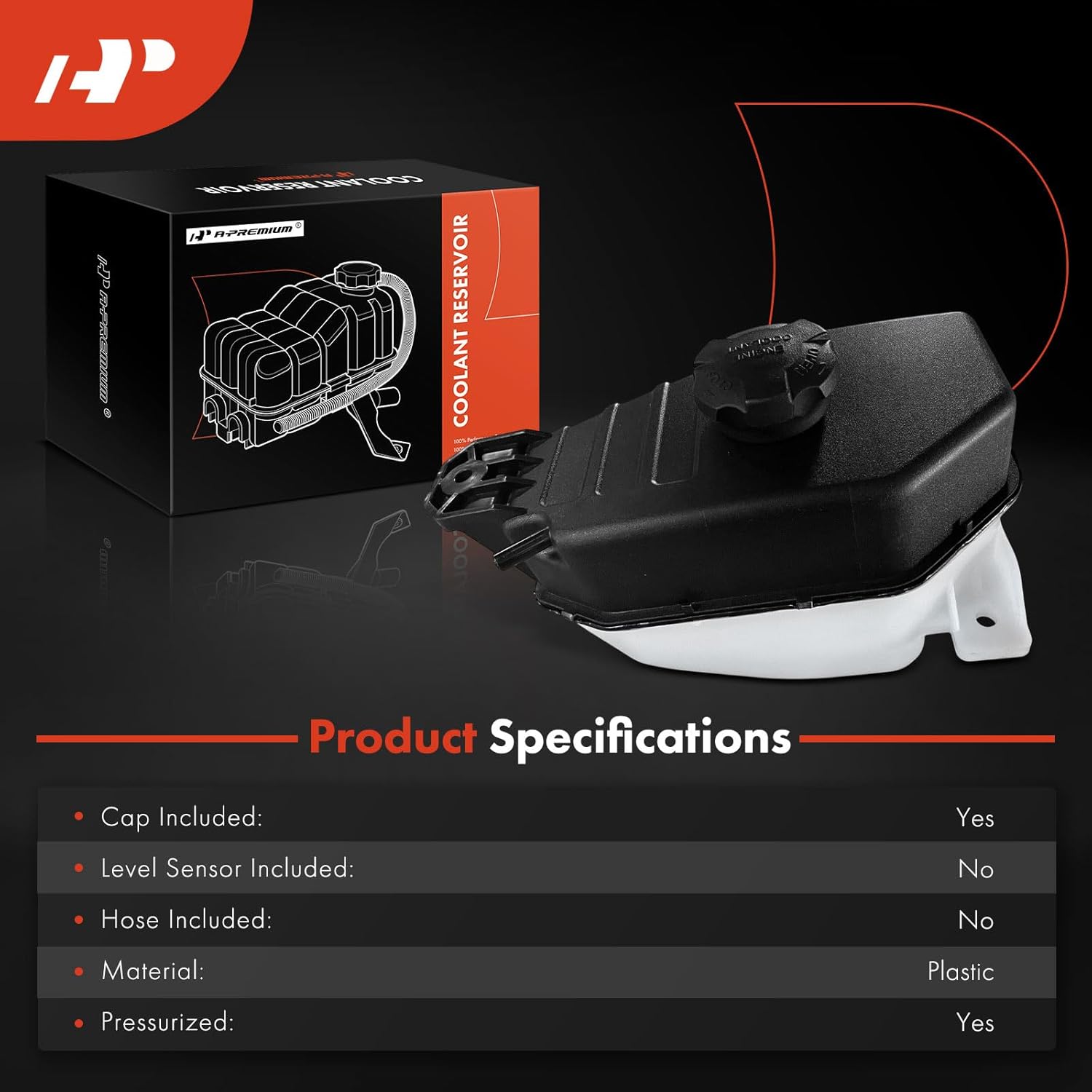 A-Premium Engine Coolant Overflow Recovery Reservoir Tank [with Cap] Compatible with Hyundai Santa Fe 2019-2020, Palisade 2020-2024 & Kia Telluride 2020-2024, 2.0L 2.4L 3.8L