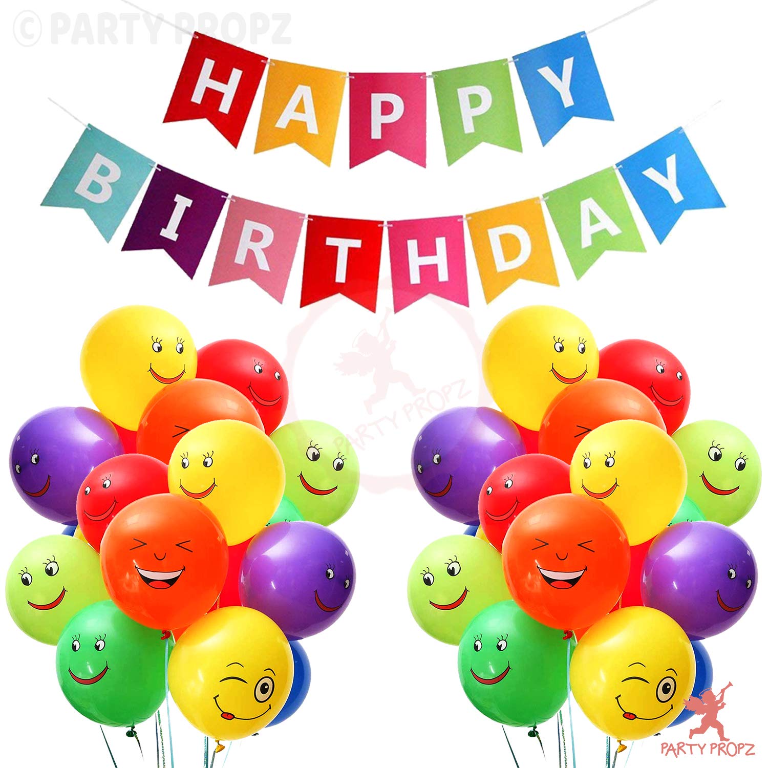 Buy Party Propz 25 Pcs Multicolour Happy Birthday Banner With Assorted