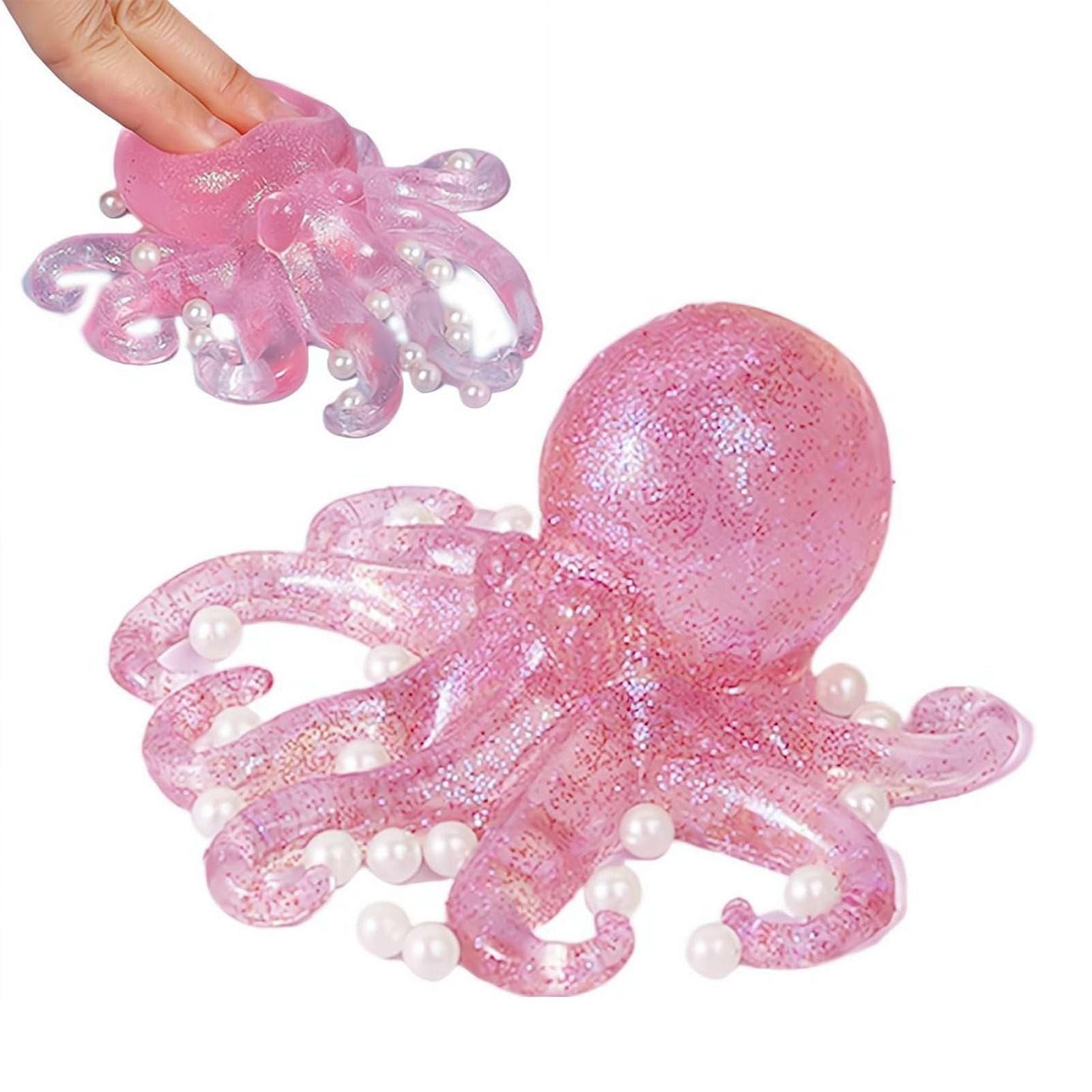 Water Drop Fidget Stress Ball,Soft Fidget Dream Squishy Drop,Ice Squishy Stress Cube-Drop Malt Sugar Balls,Stress Relief Sensory Ball for Adults Easter Party Favors (Pink--Octopus, One Size) — image 1
