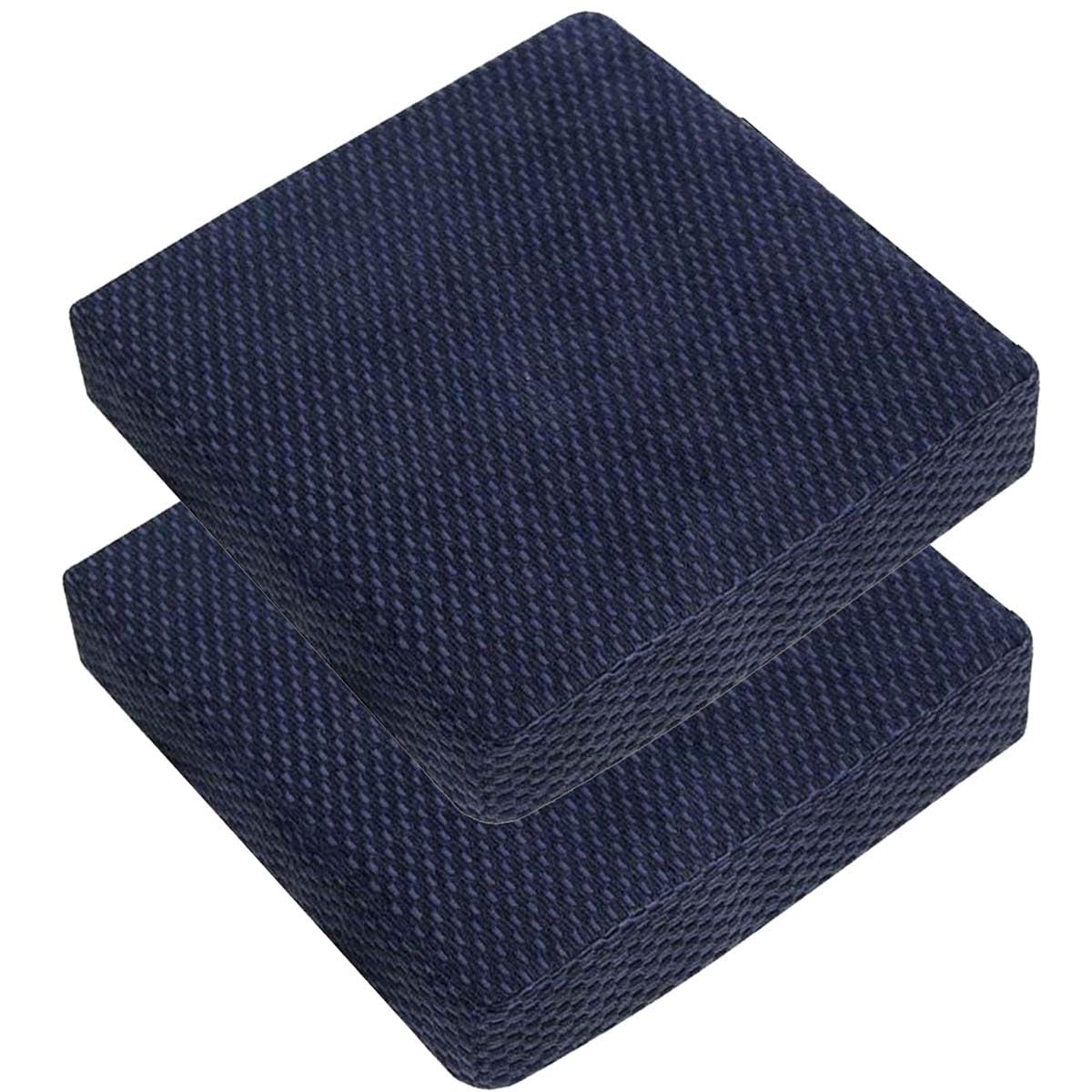 Chair Seat Cushion Set of 1/2/4 Square Stool Cushions 10/12/14 Inches Chair Pads with Ties ,Thicken 5/8CM,Non Slip Chair Padding for Dining ,Office ,Kitchen ,Indoor Outdoor Chairs ( Color : J , Size :