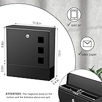 Vista 3 de KYODOLED Buzón con Cerradura para Montaje en Pared, Buzones de Correo con Cerradura, Buzón con Cerradura de Llave para Exterior, Caja de Depósito