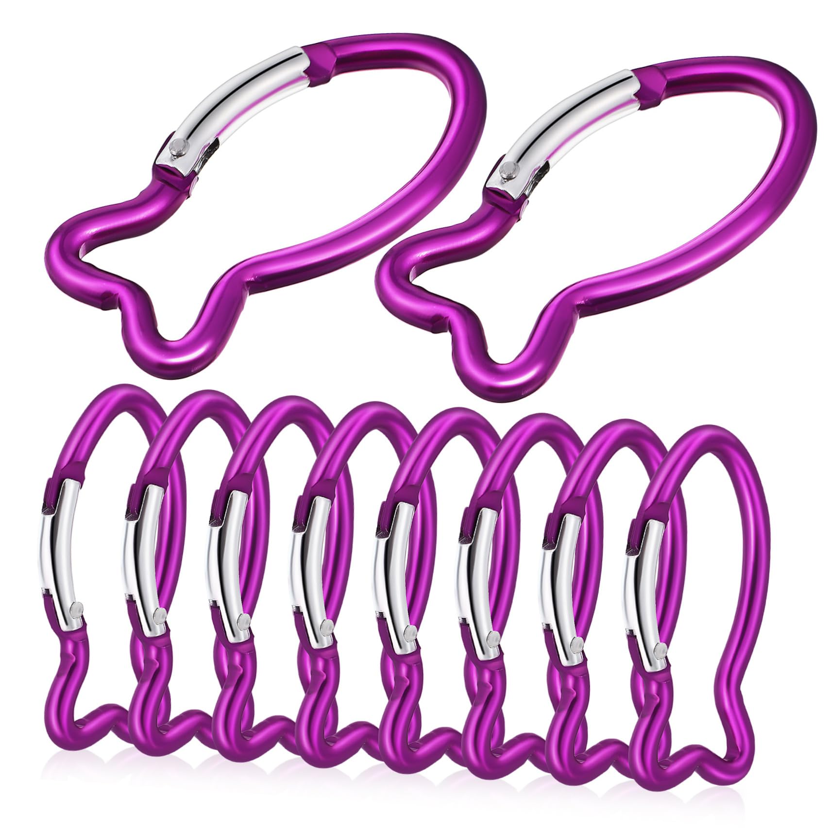 Petit Mousqueton Poisson pour Extérieur, Lot de 10 en Aluminium