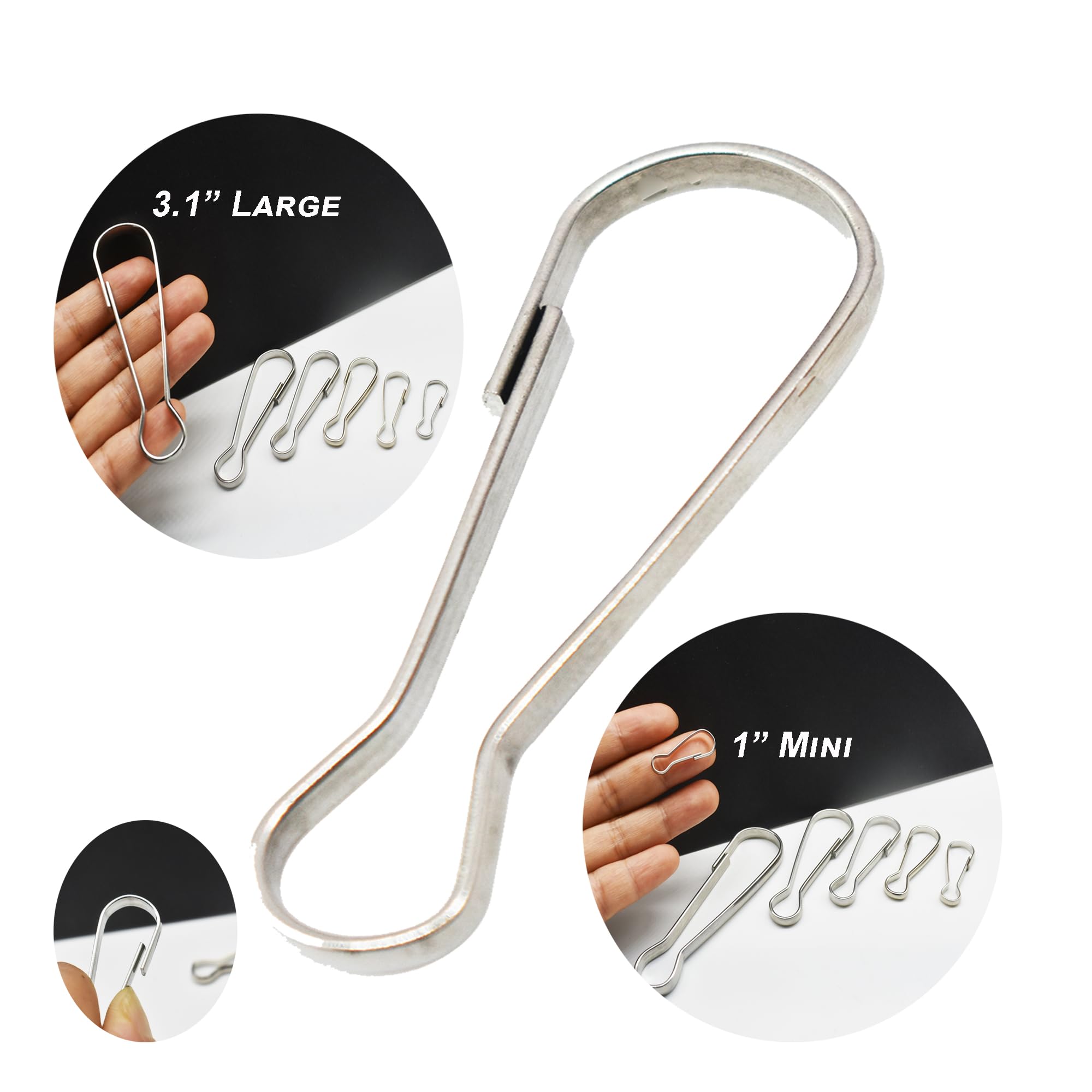 100Pcs Metal Lanyard Clips - 1 Inch Spring Hook Key Rings For Badges, Keys & DIY Crafts