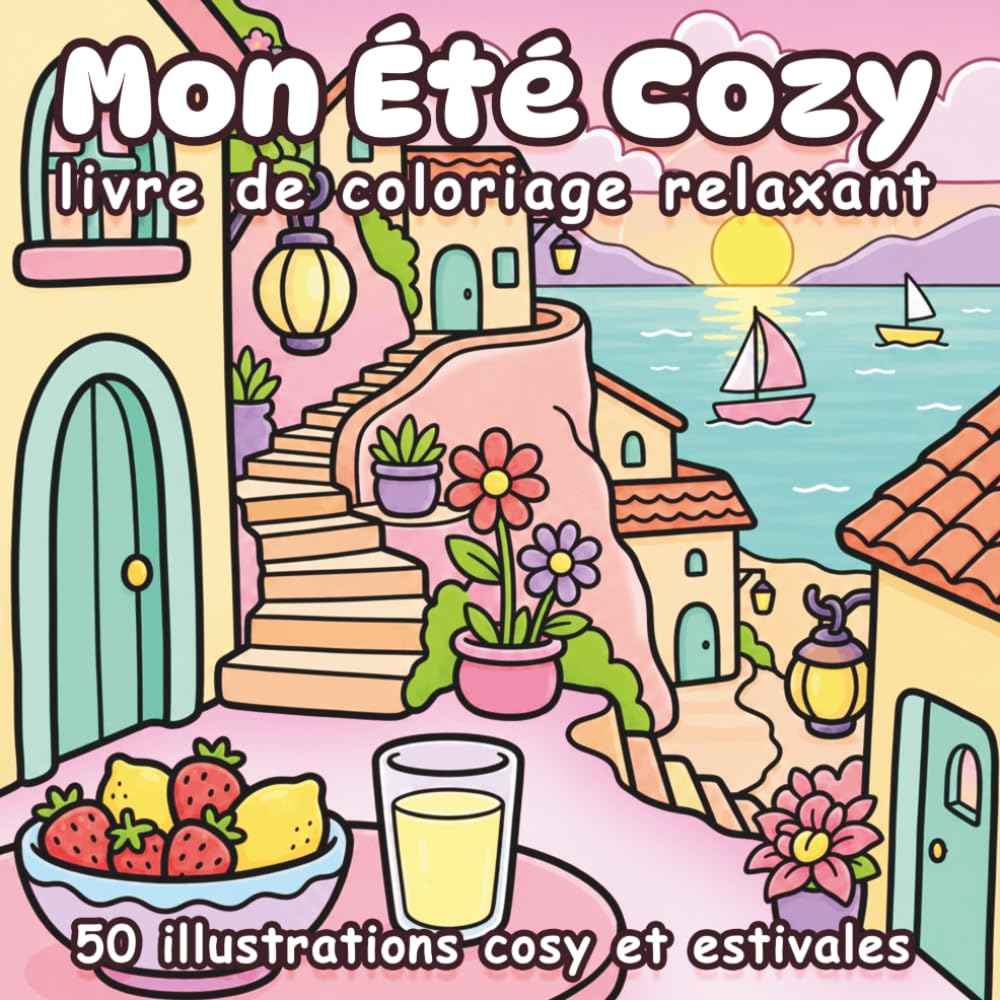 Mon Été Cozy: Livre de Coloriage | 50 illustrations hygge de moments d'été — jardins, terrasses et instants doux à colorier pour adultes, anti-stress et relaxation
