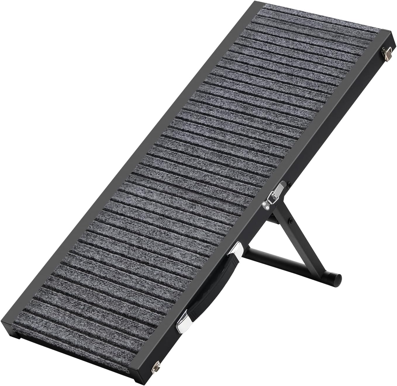 Dog Ramp, 31.5'' Long Portable Pet Stair Ramp with Non-Slip Rug Surface, 5 Levels Height Adjustable Dog Steps for Small Dogs, Folding Dog Car Ramps for Couch, Bed, Black DRHR0901V1 31.5"L x 11.8"W x 21.2"H