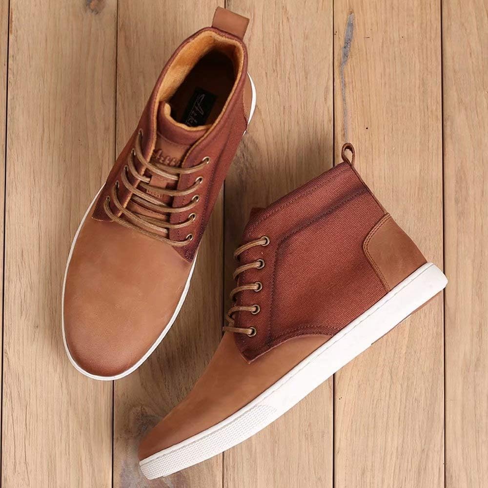 Arkbird Casual Sneaker Shoes, Lace-up Leather Chukka Boots for Men 10 818-brown image 5 of 8 B08K75DKNG