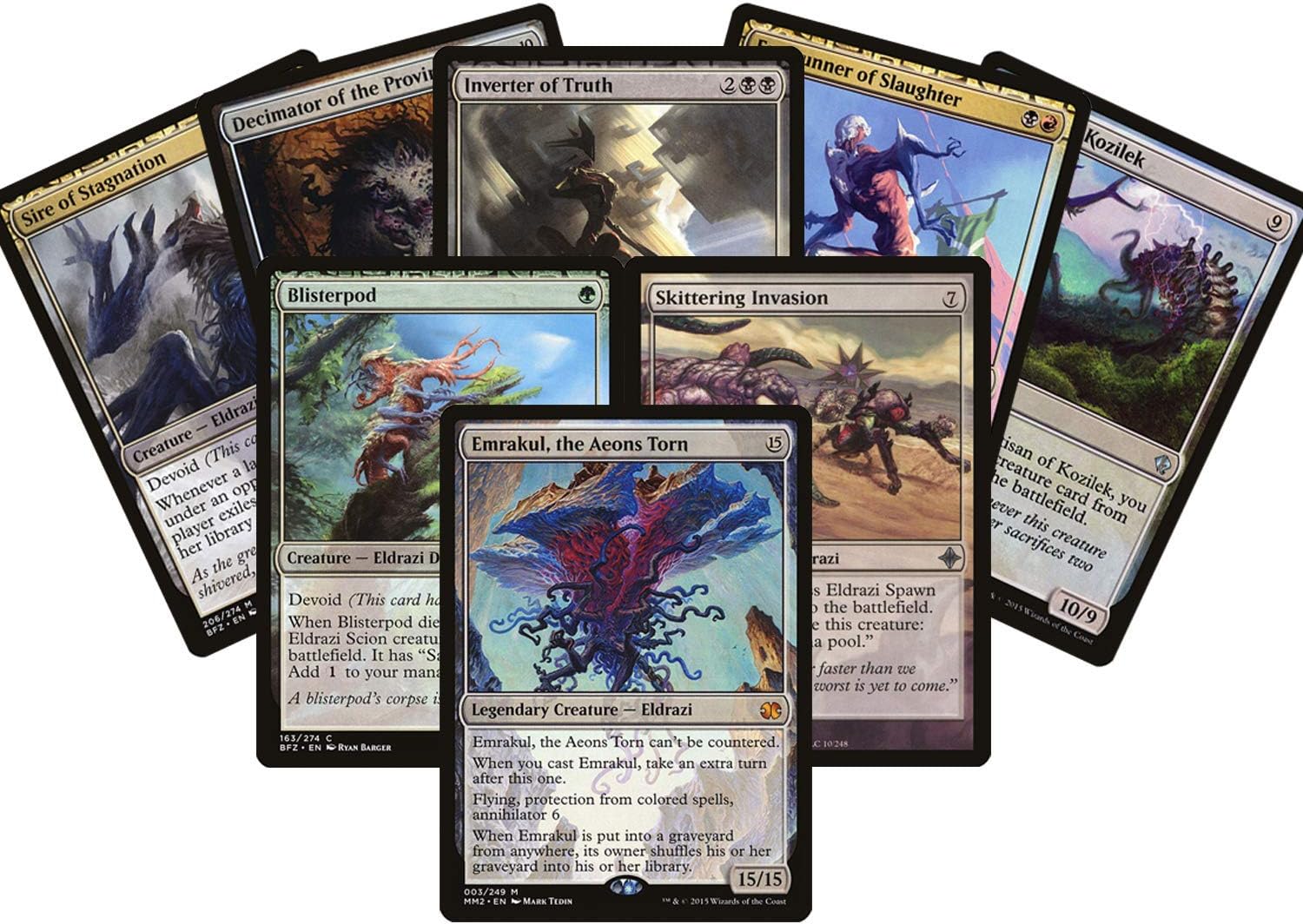 25 Eldrazi Magic Cards - 3 Rares/Mythics, 25+ Commons/Uncommons, Foils Possible! Includes Eldrazi Cards from Magic's History