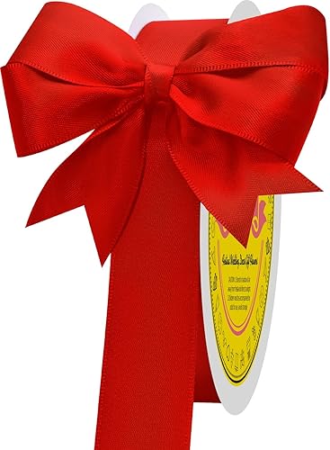 Miniatura 1094 de Cinta de satén verde esmeralda de doble cara de 1-1/2 pulgadas x 50 yardas, cinta de poliéster verde esmeralda para envolver regalos, muy adecuada