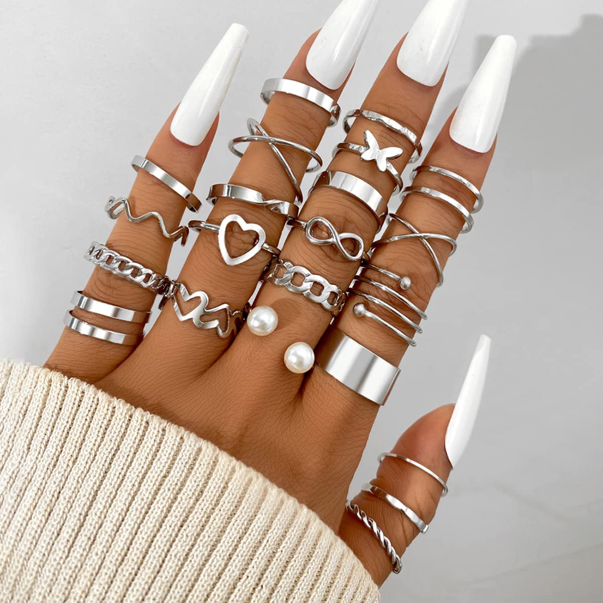 Contemporary Stackable Rings Set of 22