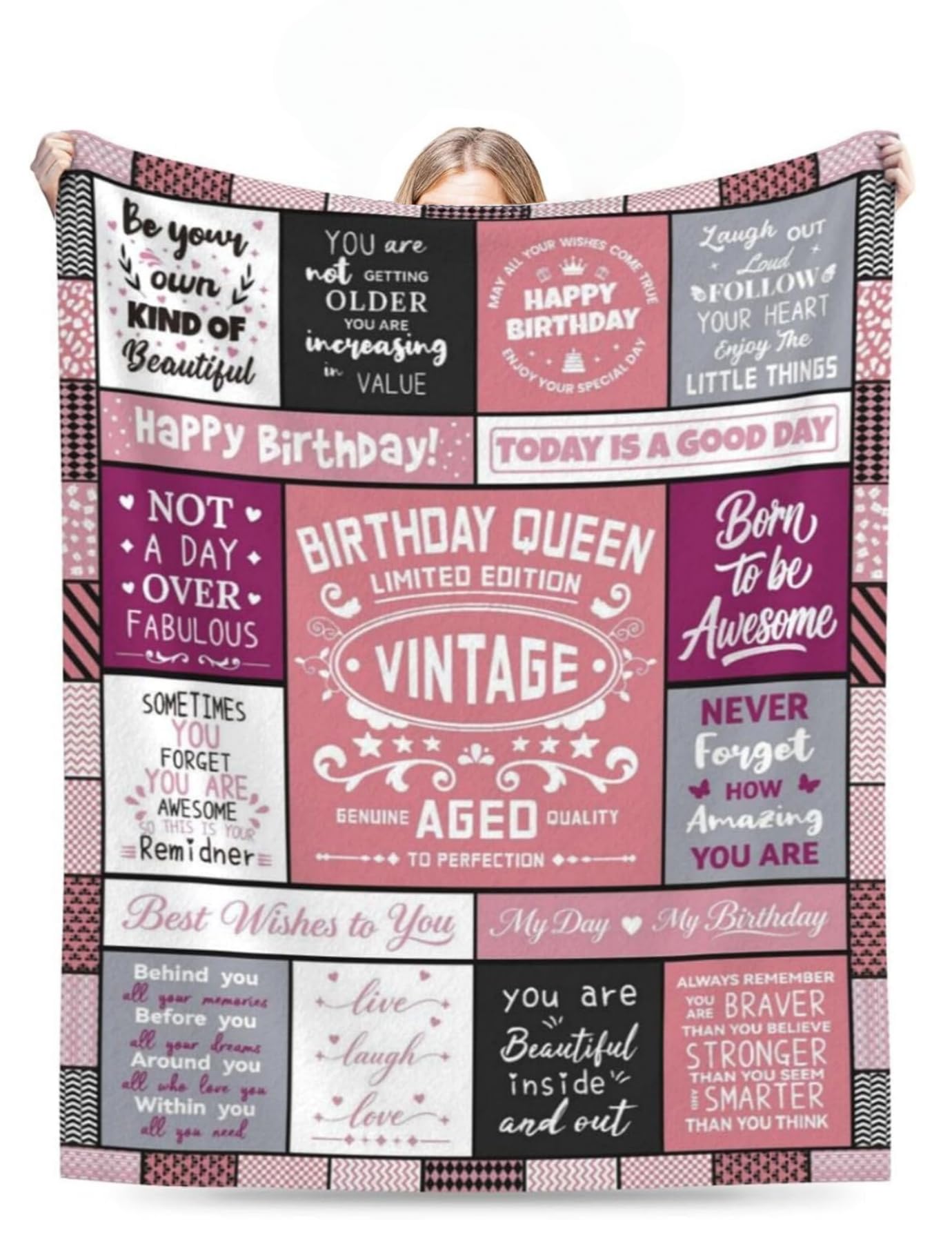 Cadeau d'anniversaire pour femme : la couverture Happy Birthday douce et réconfortante