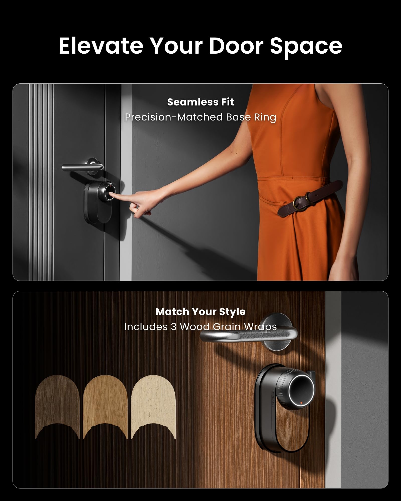 SwitchBot WiFi Smart Lock Ultra Con Tastierino Touchscreen e Allarme di Sicurezza Personale, Serratura Smart Con Impronte Digitali, Serratura Elettronica Con Batteria Ricaricabile, Matter/Alexa