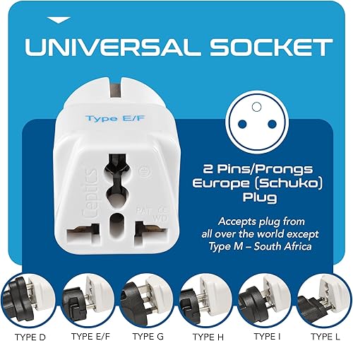 Vista 163 de Adaptador de conexión universal a tierra Ceptics EE. UU./Japón - tipo B