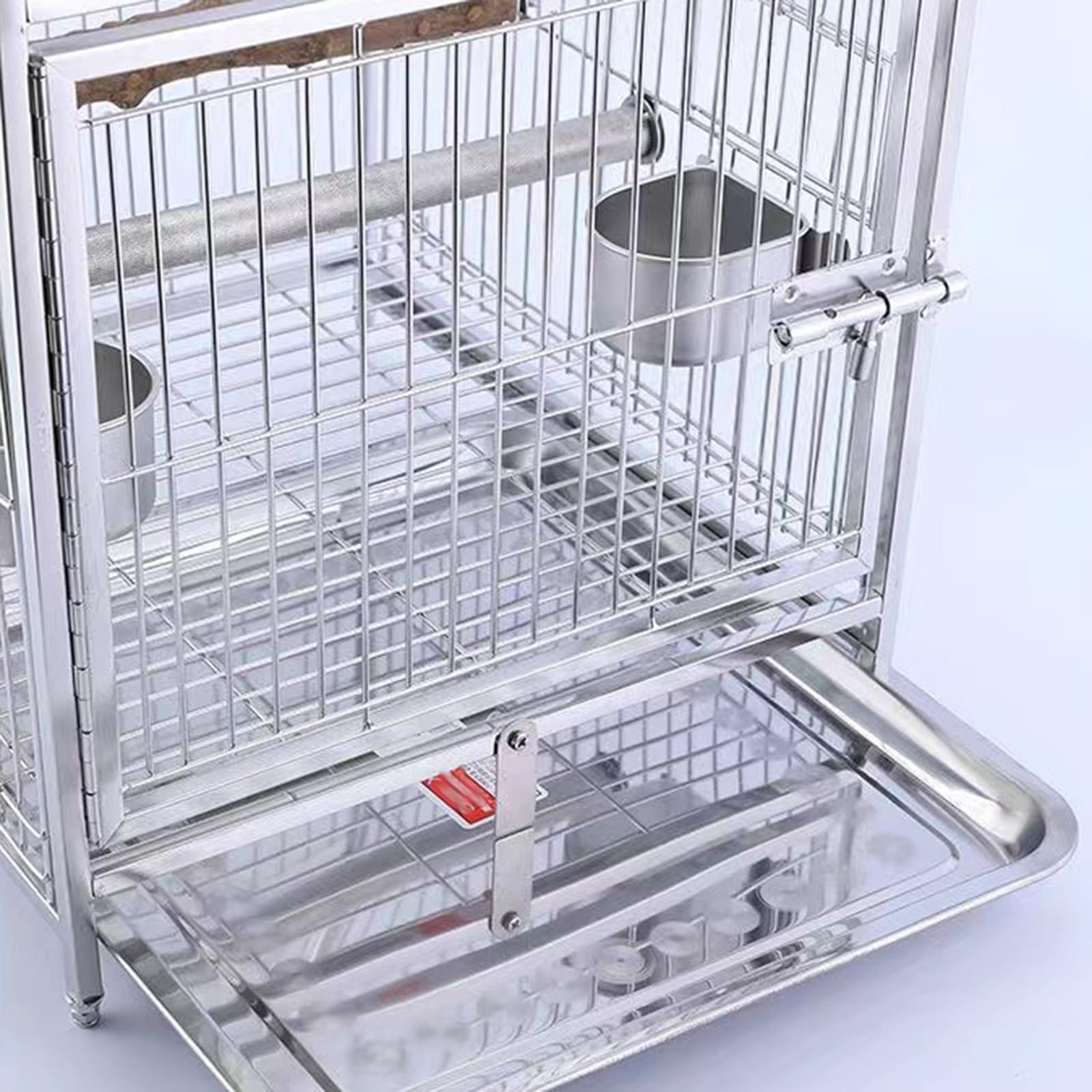 Gabbia da viaggio per piccoli uccelli, in acciaio inox, traspirante, per pappagalli e parrocchetti