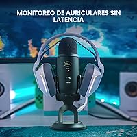 Vista 5 de Blue Yeti USB Mic para grabar y transmitir en PC y Mac, 3 cápsulas de condensador, 4 patrones de captación, salida de auriculares y control