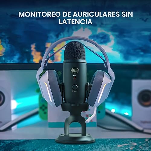 Miniatura 5 de Blue Yeti USB Mic para grabar y transmitir en PC y Mac, 3 cápsulas de condensador, 4 patrones de captación, salida de auriculares y control