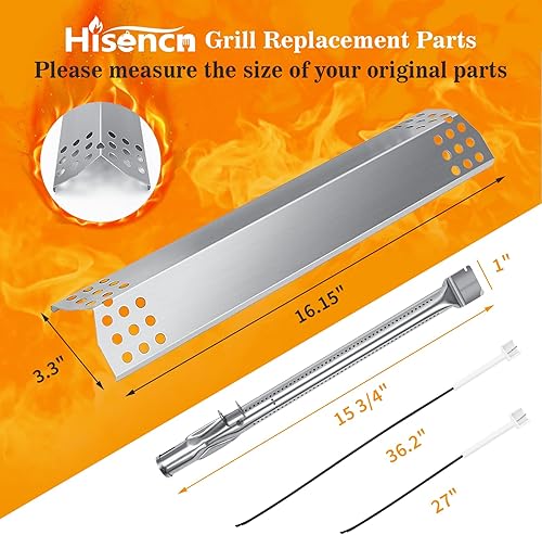 Miniatura 2 de Hisencn Piezas de repuesto para parrillas Monument 24367, 35633, 17842, 24633, 41847NG, 77352, 77352MB, quemador de parrilla y quemador de parrilla