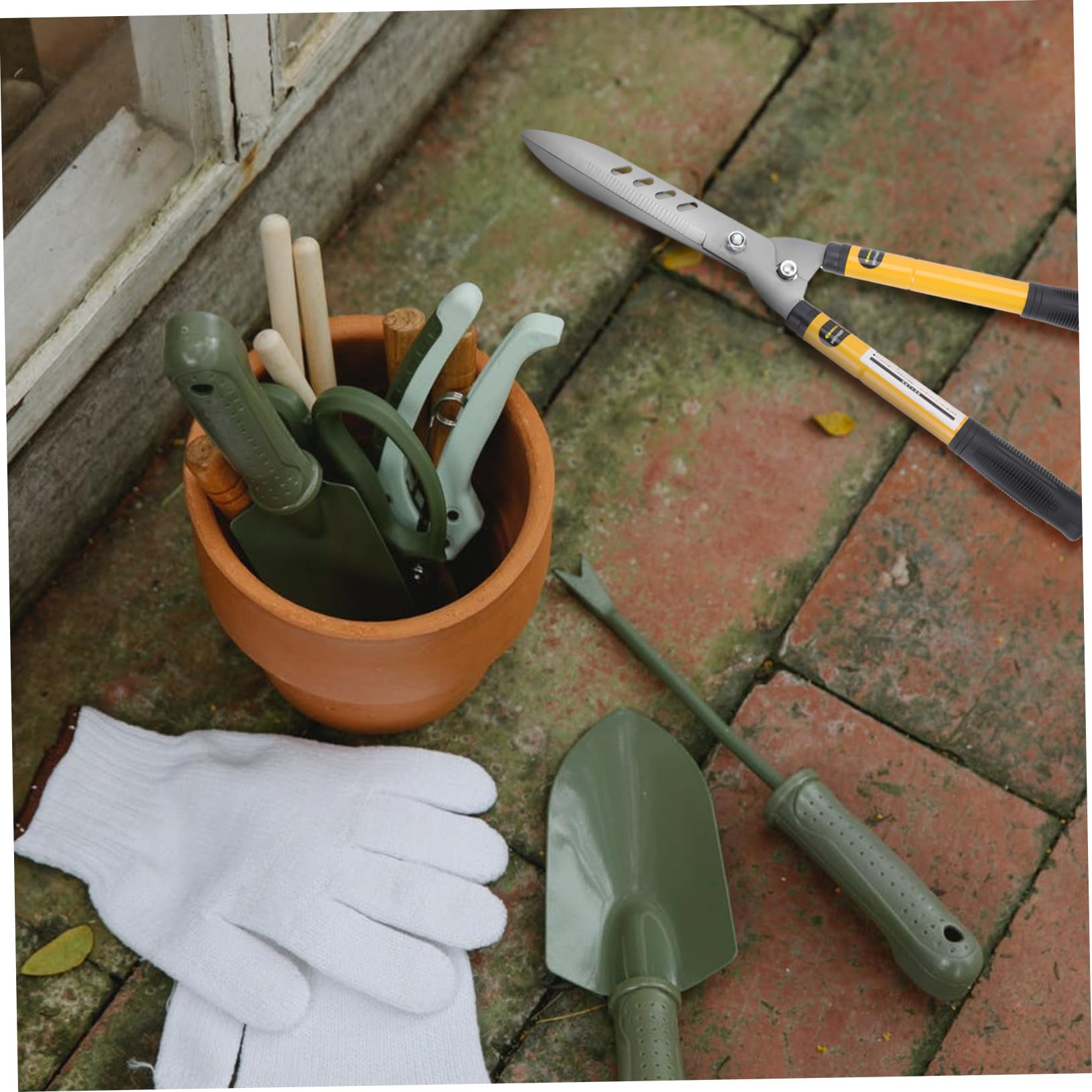 jojofuny Sécateur De Jardinage Fruitier à Lame en Acier Solide, Cisaille Horticole Télescopique Légère pour Taille D’Arbres Et Haies, Outil Manuel Ergonomique Antidérapant pour Jardin Et Verger