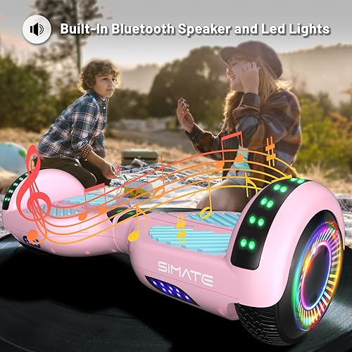 Miniatura 2 de SIMATE Hoverboard for Kids Ages 6-12, 6.5" Self Balancing Electric Hover Board with Bluetooth Speakers and LED Lights for Kids Adults Girls Boys