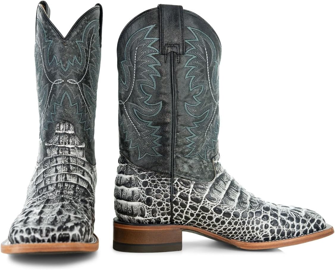 Soto Boots Men's Caiman Nuca Print Square Toe Boots H4019
