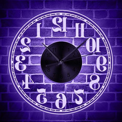 Miniatura 3 de The Geeky Days Reloj de pared con retroiluminación LED, control remoto luminoso, reloj de pared, iluminación para decoración del hogar, relojes de