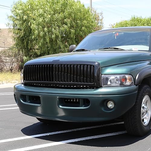 Miniatura 8 de Spec-D Tuning - Rejilla frontal vertical para Dodge Ram St Slt 1500 2500 3500. Color negra. HG-RAM94JMVT