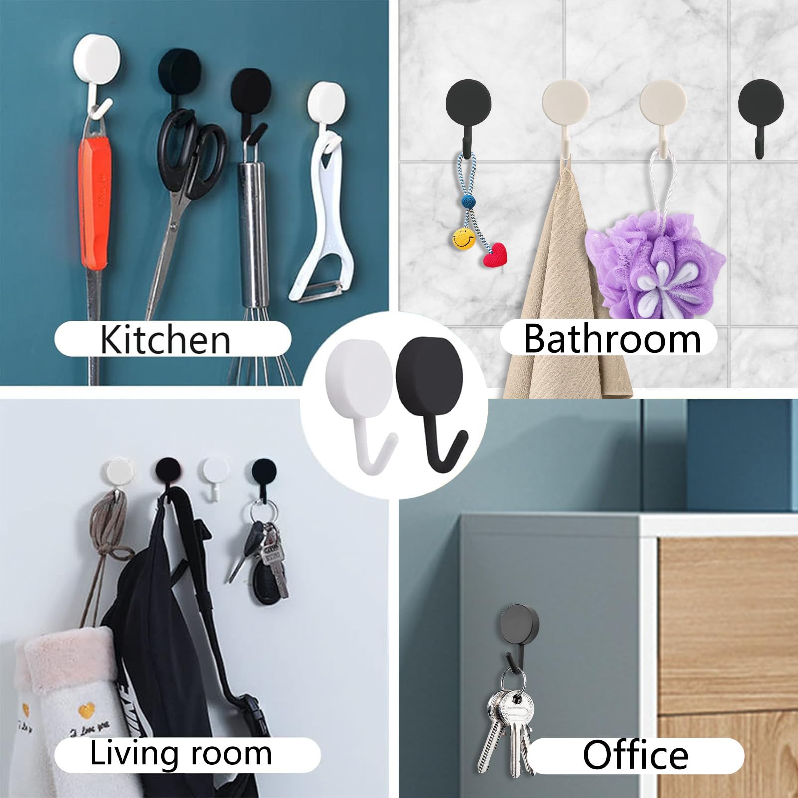 MOROBOR Lot De 8 Crochets Muraux D'extérieur En Fer Robuste