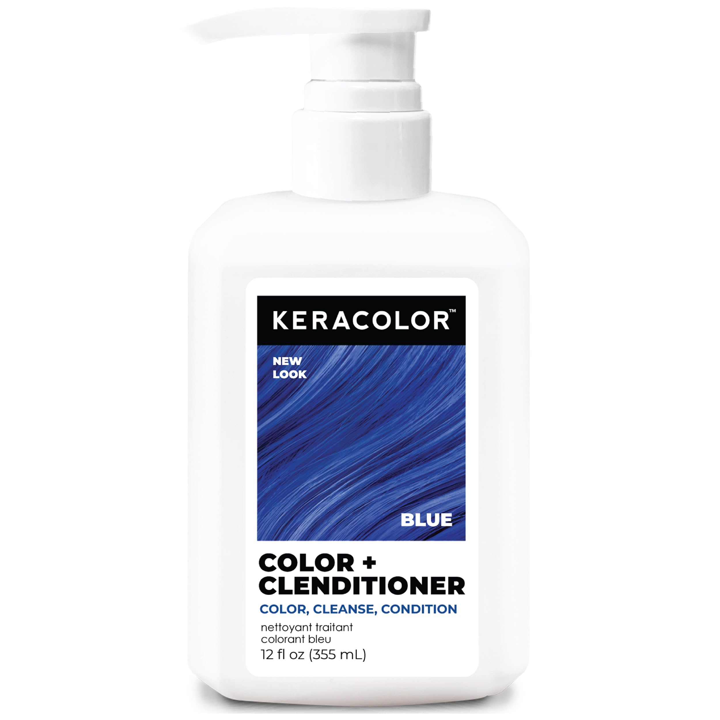 Keracolor Clenditioner BLUE Hair Dye - Semi Permanent Hair Color Depositing Conditioner, Cruelty-free, 12 Fl. Oz.