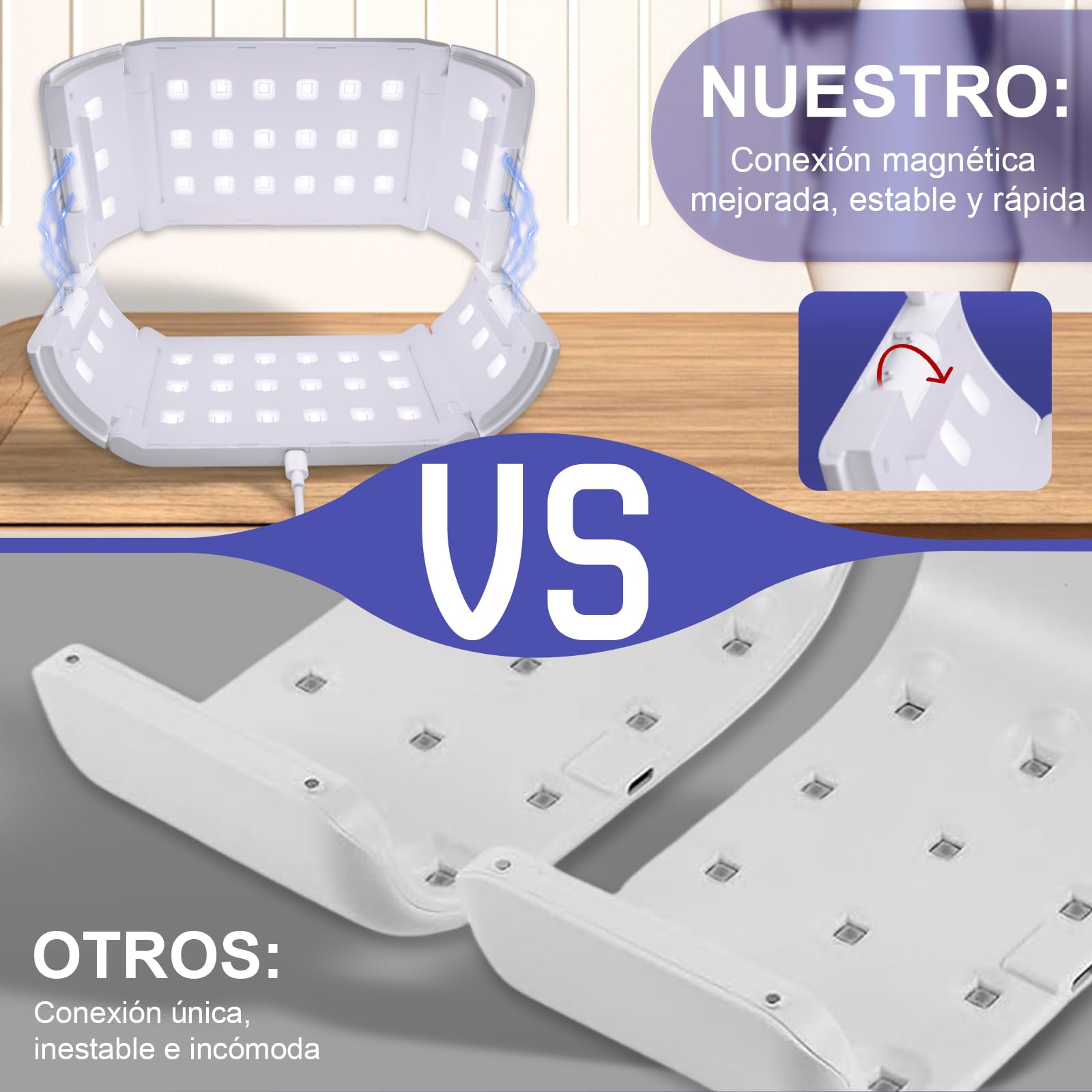 Lámpara de Resina UV de Doble Cara Lámparas de Curado de Resina Lámparas UV de 48W para Curado Rápido con Pantalla LED Lámpara para Bricolaje, Moldes