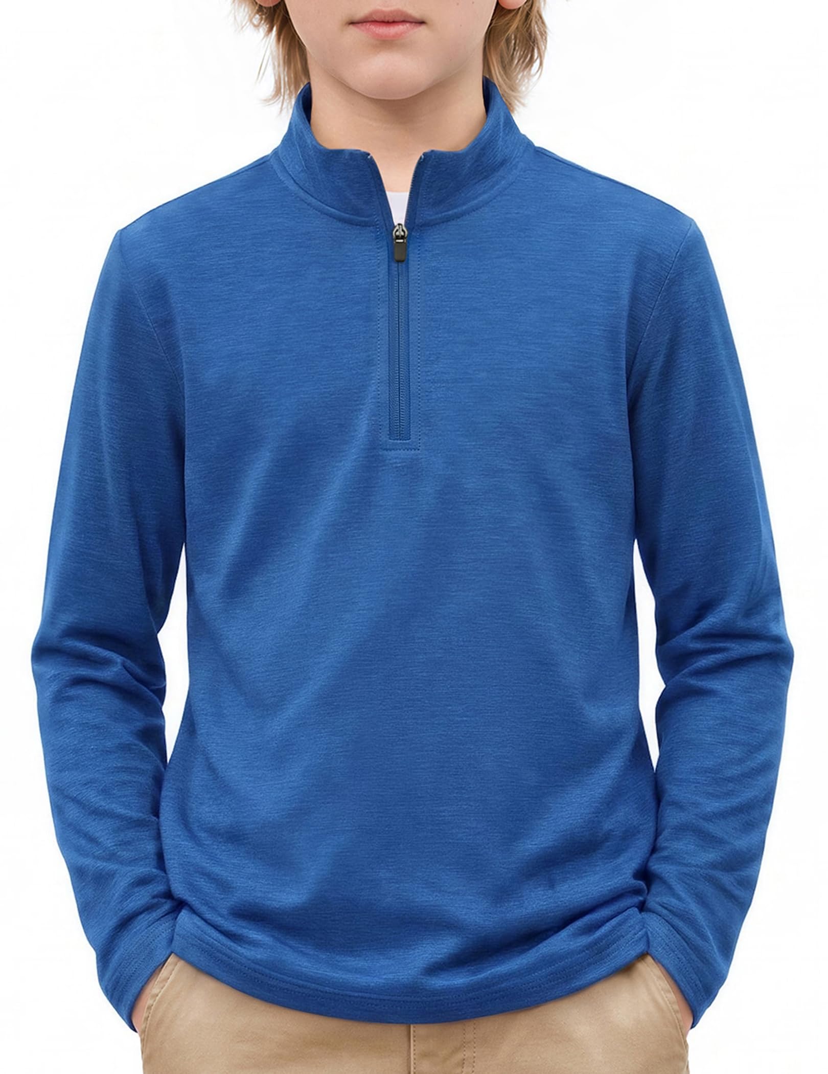Arshiner Boy's Quarter Zip Pullover Lightweight Mock Neck Active Tops