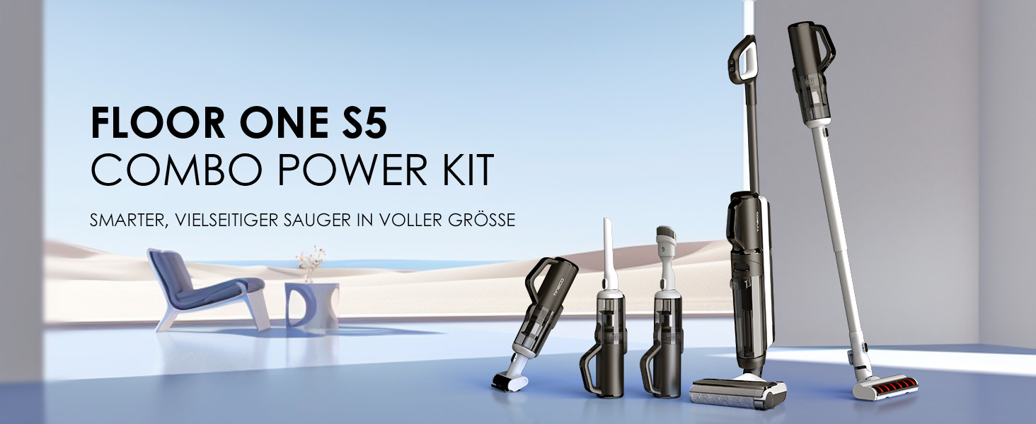 Tineco FLOOR ONE S5 COMBO POWER KIT 3-In-1 Smart Cordless Wet-Dry