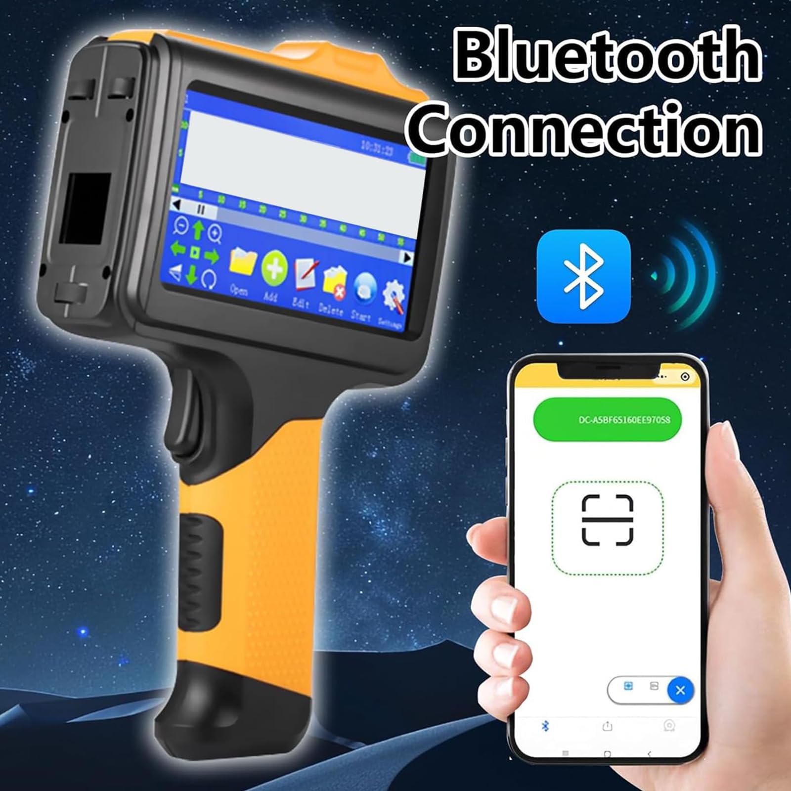 Stampante Inkjet Manuale, Codificatore Lotti 12,7mm Touch, Inchiostro 42ml | Stampa 1–5 Righe, Testo Variabile e Codici QR, Distanza 2–5mm e Inchiostro Nero ad Asciugatura Rapida per Diversi Materiali