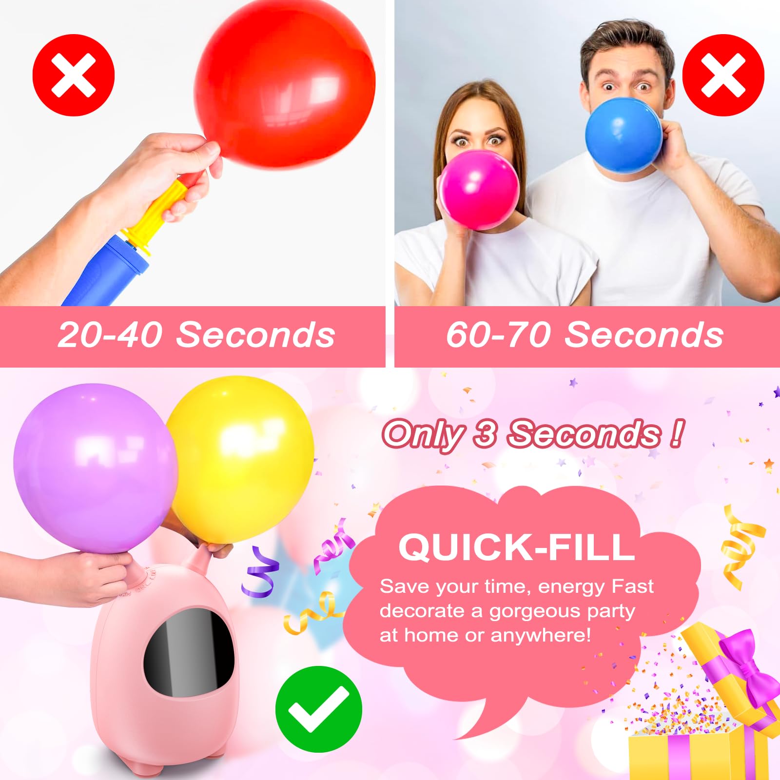 Pompa Elettrica Per Palloncini, Gonfiatore Portatile Per Palloncini Con 4 Accessori Pompa Elettrica Con Doppio Ugello Pompa Per Palloncini Per Compleanni Feste Decorazioni Natalizie 87914651