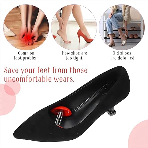 Miniatura 5 de 2 pares de mini estiradores de zapatos para mujer, ampliadores de pies anchos, antideslizantes, zapatos para mujeres y hombres, zapatos de tacón