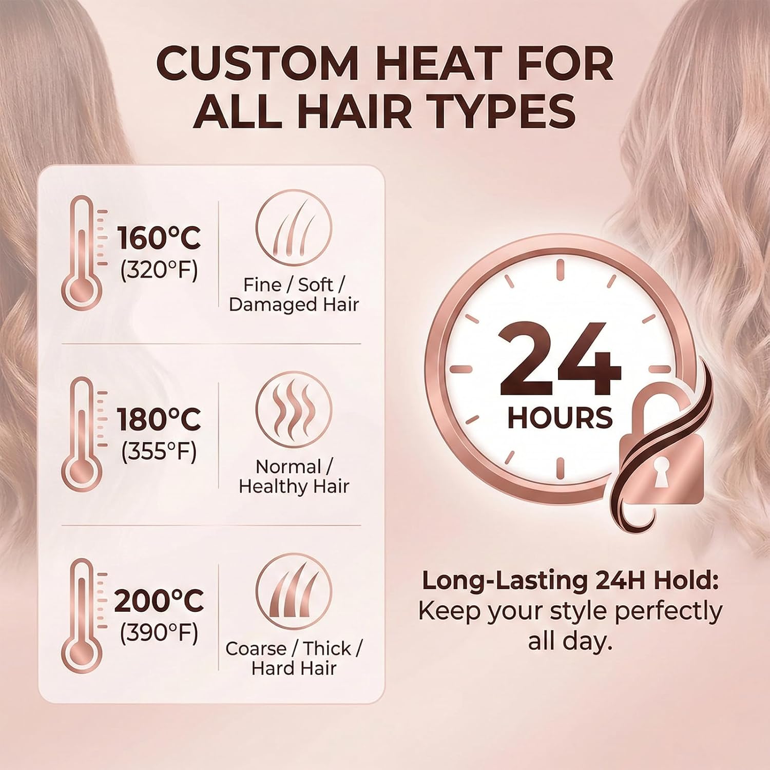 3 In 1automatic Curling Iron - Hair Curler Automatic Rotating with Straightener +1.25 Curling Barrels+Volumizing Curling - 3 Temp Self Curling Hair Curler,Anti-Scald,Tangle-Free,Lightweight for Travel