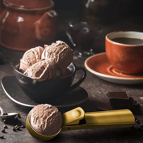 Miniatura 6 de Cuchara de helado de alta calidad con gatillo de acero inoxidable, cuchara de metal resistente para helados, apta para lavavajillas, perfecta para