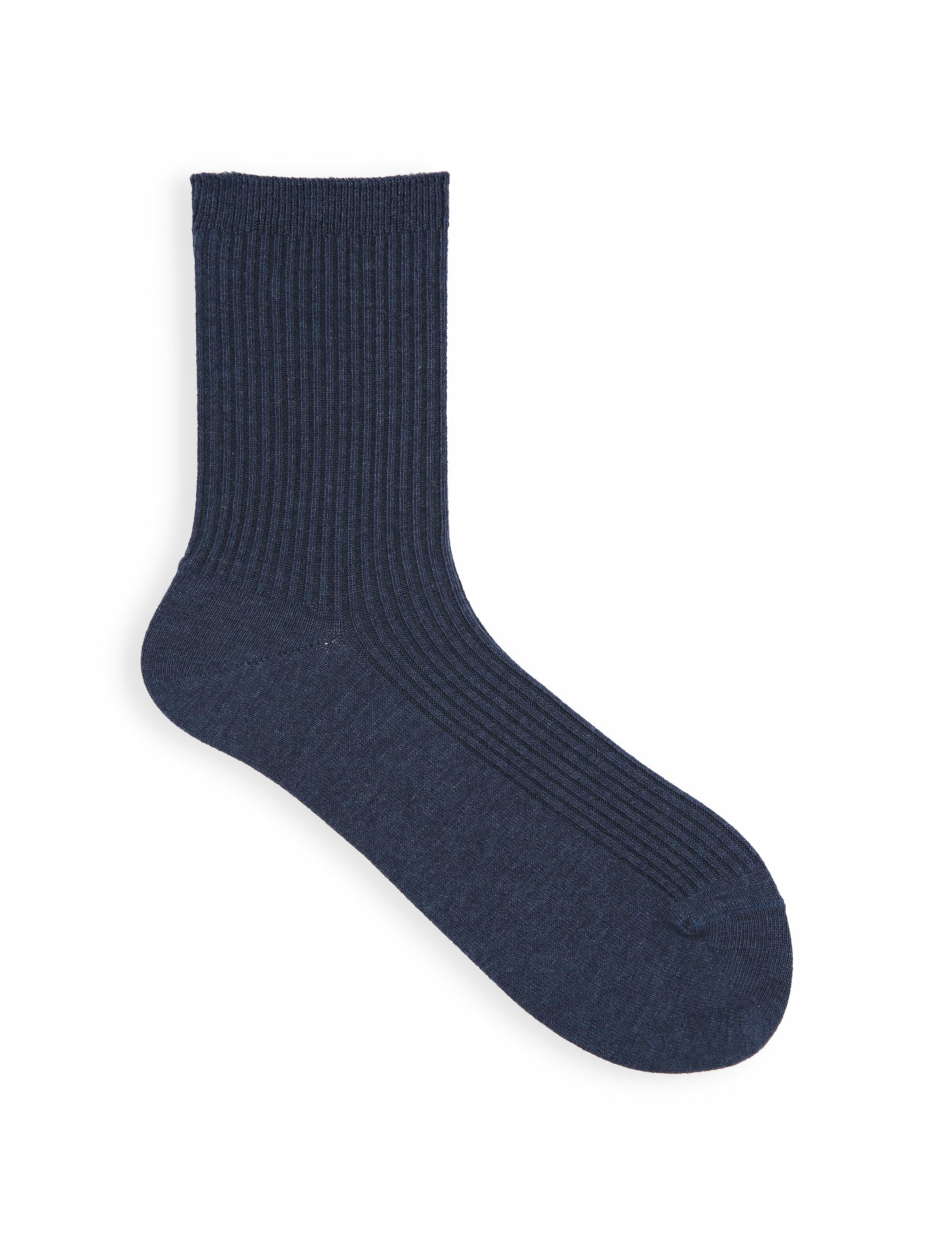 Made in Japan Tabio 2x2 Rib Calf Socks Turquoise Women US 5.5-8