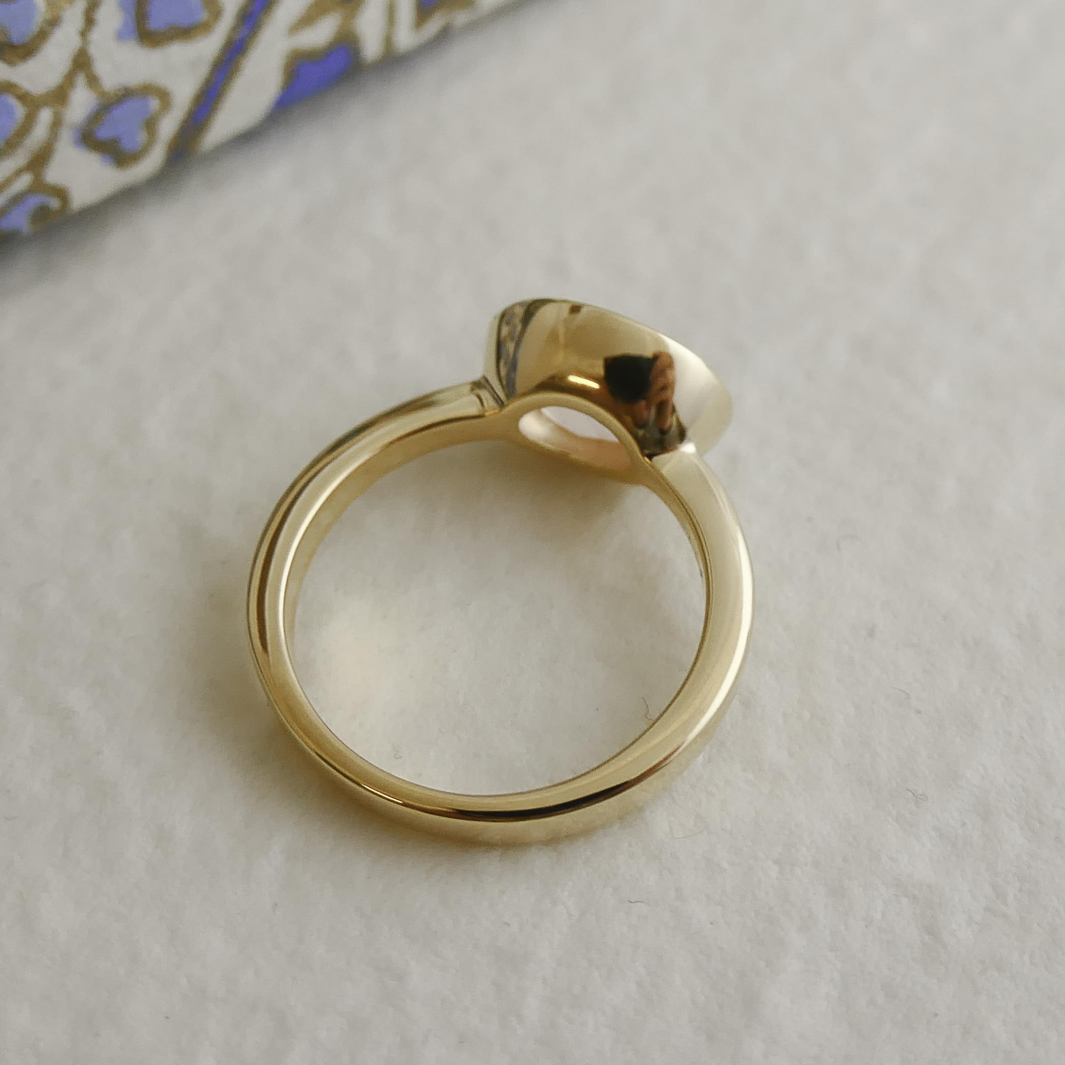Rosenquarz vergoldet 925 Silber Ring