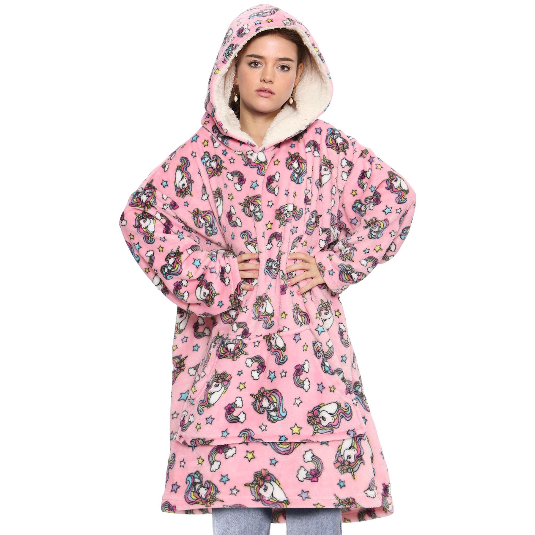 A2z Men's Unicorn Unisex Ladies Oversized Hoodie Plain - Snuggle 951 Adult One Size