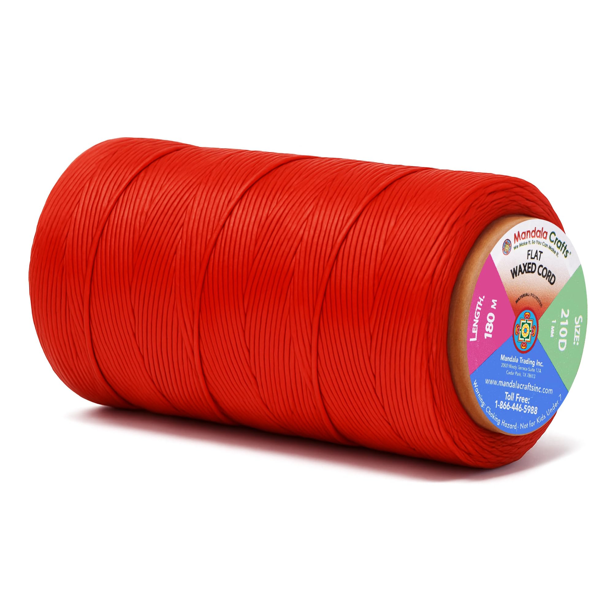 クラフト・布製品 1ten 8 Amazon.com: Mandala Crafts 210D 1mm Red Flat Waxed Thread for