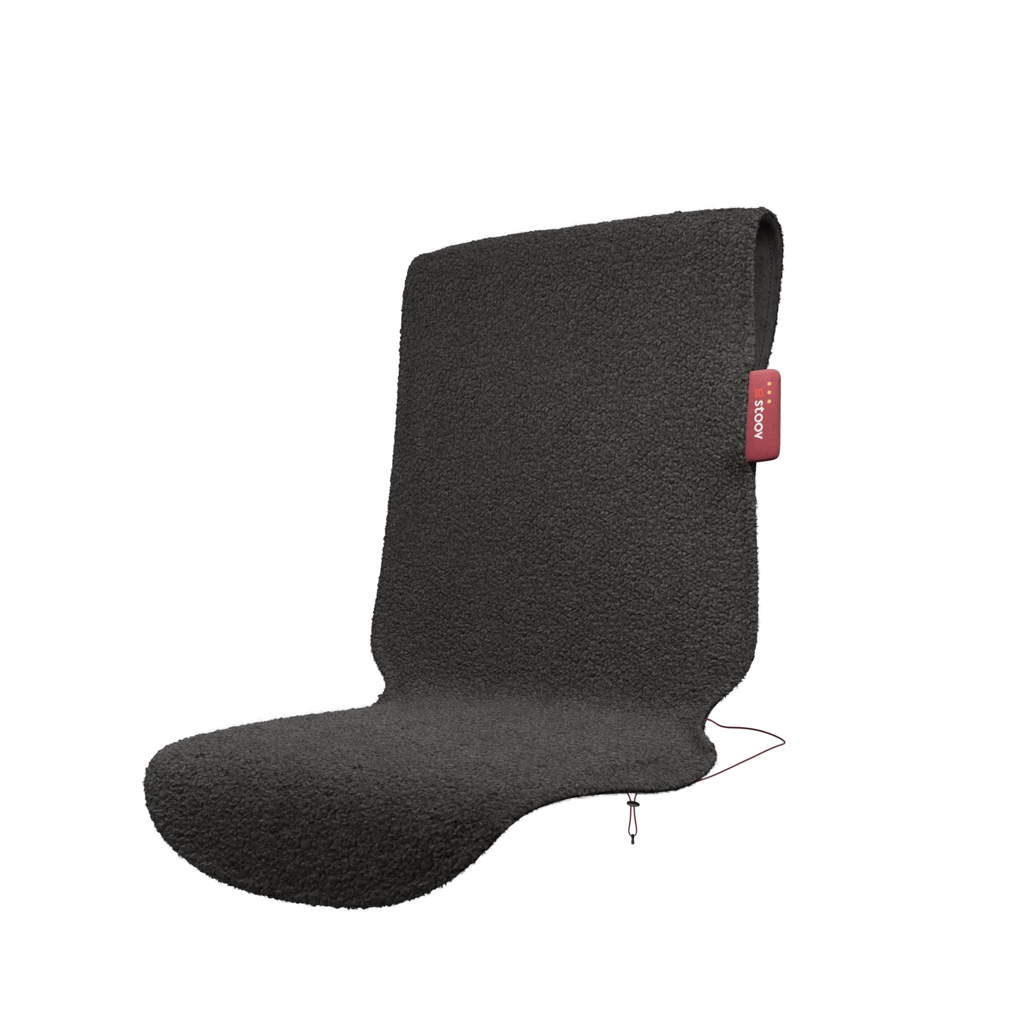 Stoov Heizdecke mit Abschaltautomatik - Kabellose Wärmedecke mit Pro Akku: bis zu 5 Std. Wärme - Elektrische Heizmatte für Stuhl als Sitzauflage & Sitzheizung - Big Hug XL³ Wollig Grau