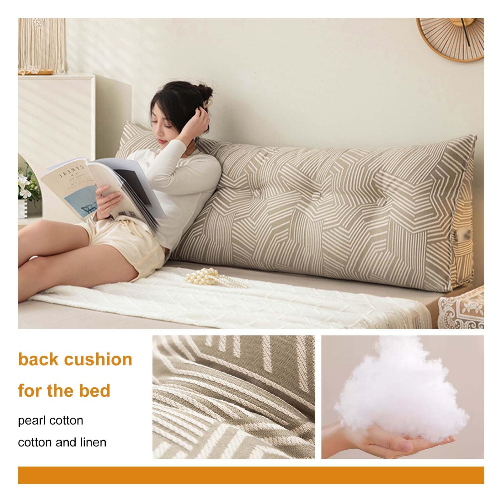Almohada de apoyo de espalda de espuma viscoelástica con funda lavable, almohada de posicionamiento de cuña grande para apoyo lumbar y comodidad, cojín triangular con respaldo de bolsillo para cama