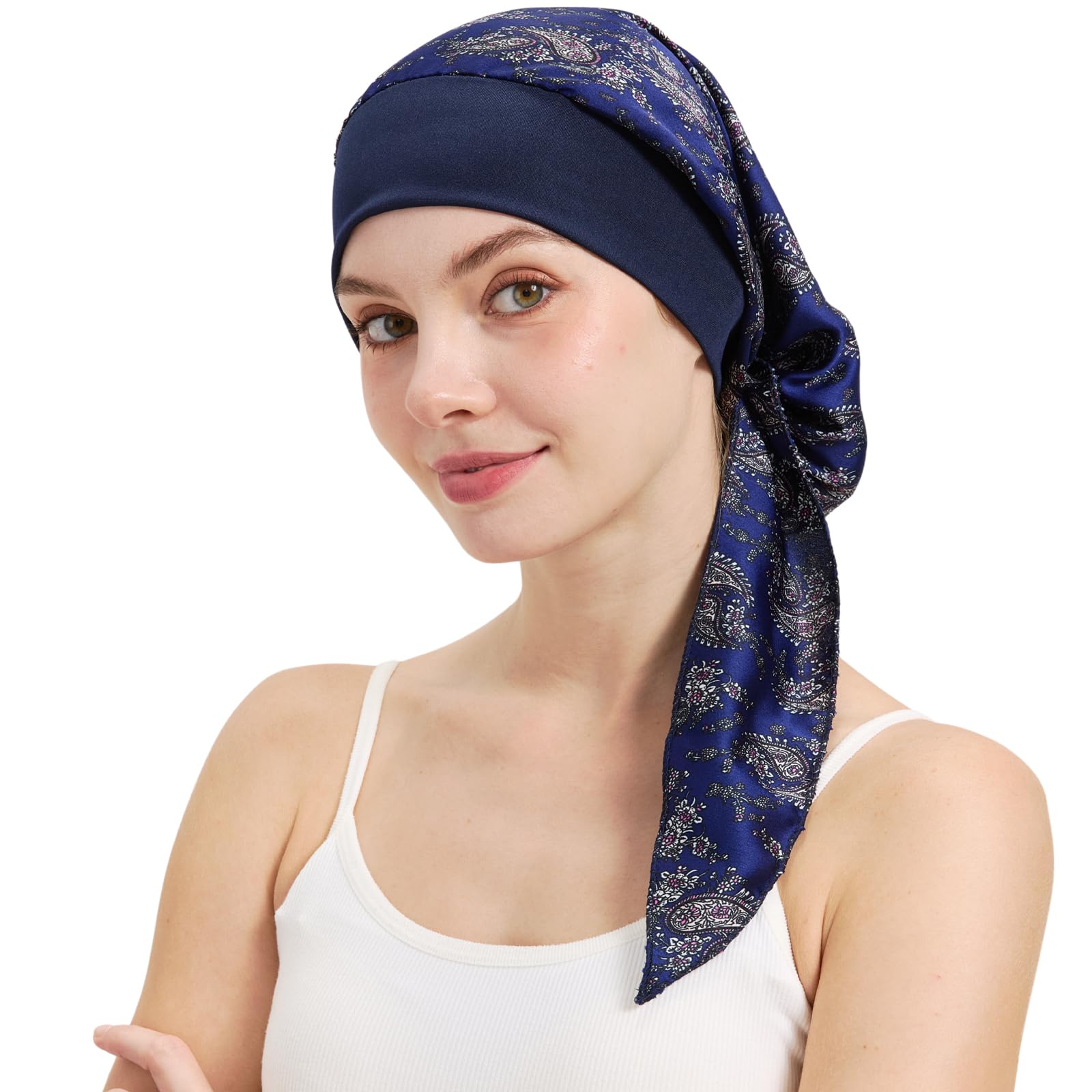 FADACHY Chemo Headwear for Women Head Scarfs Turbans UK Cancer Scarves Bandanas Hair Loss Beanie Hat Cancer Headwear Headwrap Scarfs Cap Silky Muslim