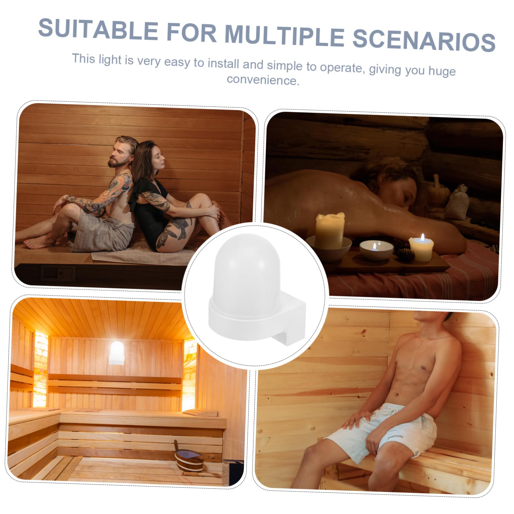 Sosoport 3 Piezas Luces antivaho Sauna lámpara de Sauna Luces LED Techo lampara Exterior Outdoor Lights reemplazo de la luz de la Sauna Accesorio para baño de Vapor el plastico