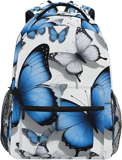 Amazon.com: XYMZR Blue Butterfly Backpack Daypack Shoulder