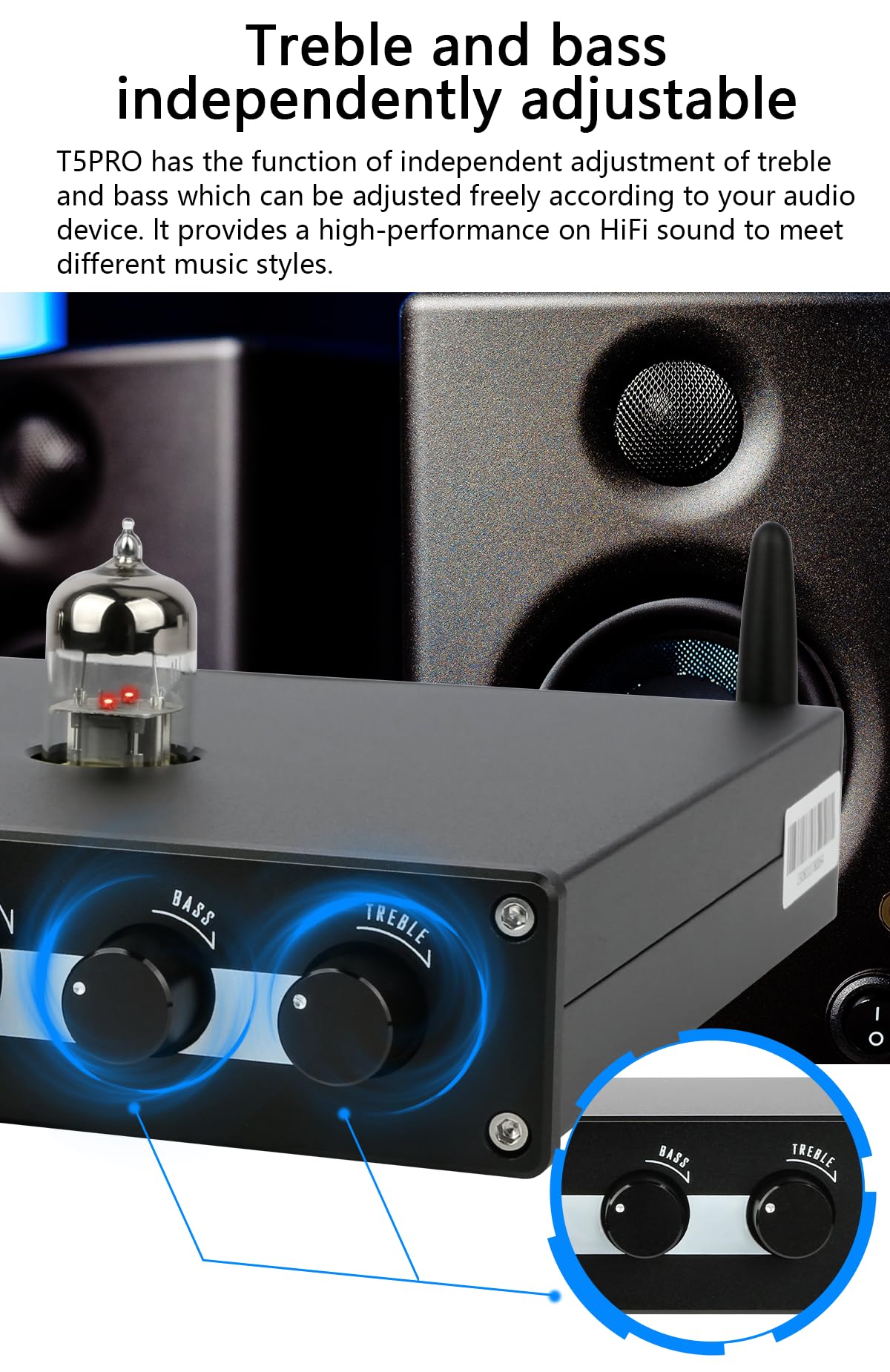 Amazon.com: KGUSS T5PRO Tube Preamp Headphone Amp - Bluetooth 5.0