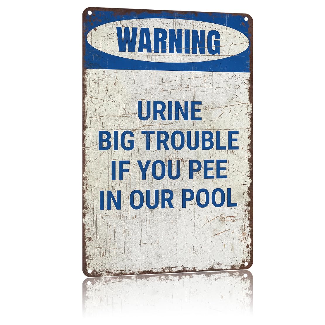 KWQDOZF Funny Metal Signs Poster 8x12inch Urine Big Trouble If you Pee In Pool Aluminum Sign Wall Art For Home Room Bedroom Office Decor