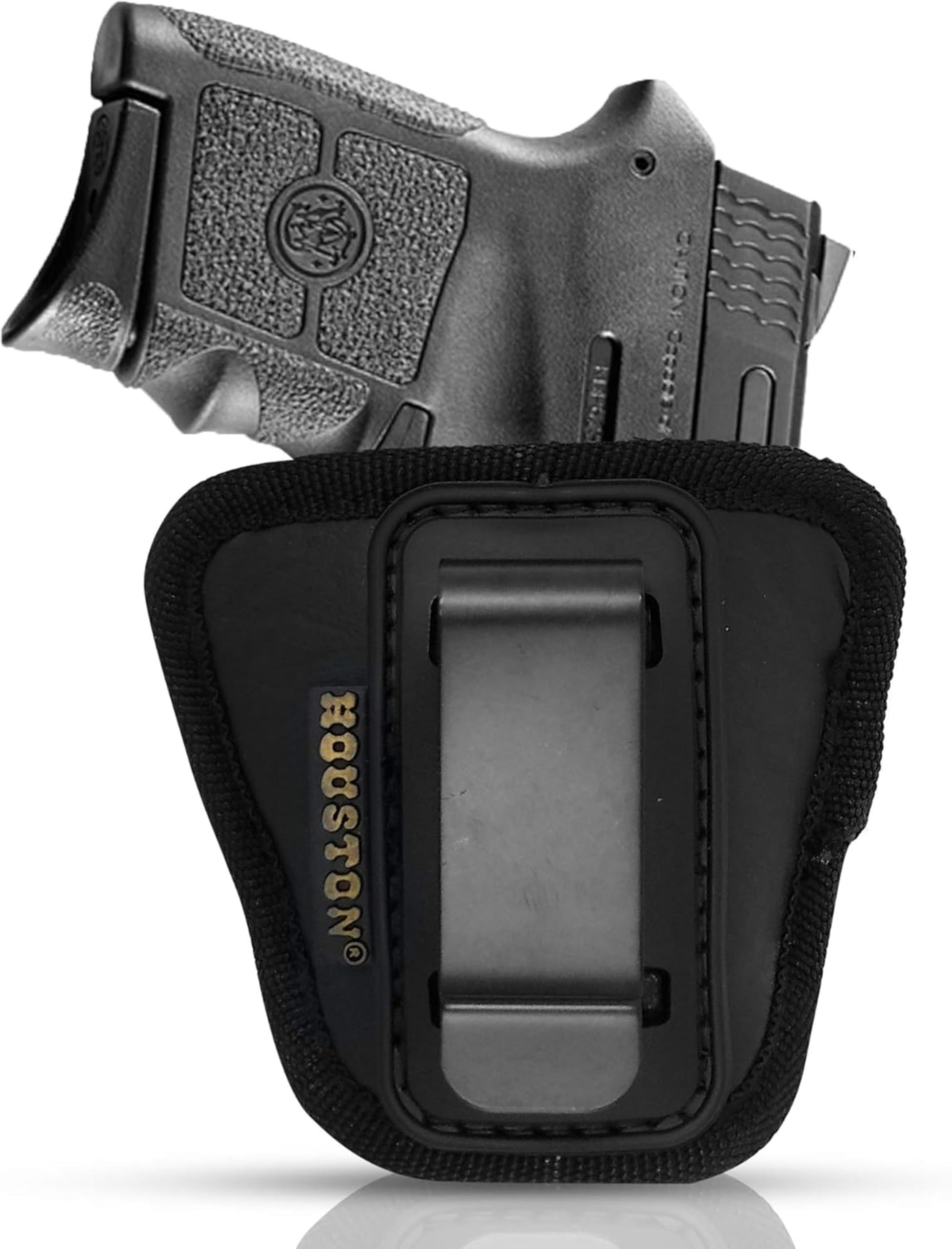 IWB and Outside Gun Holster - by Houston - ECO Leather Concealed Carry Soft Material - Suede Interior for Protection - Fits: S&W Bodyguard,Taurus TCP, Sig P238, Jimenez JA, PPK 380.Ruger LCP II